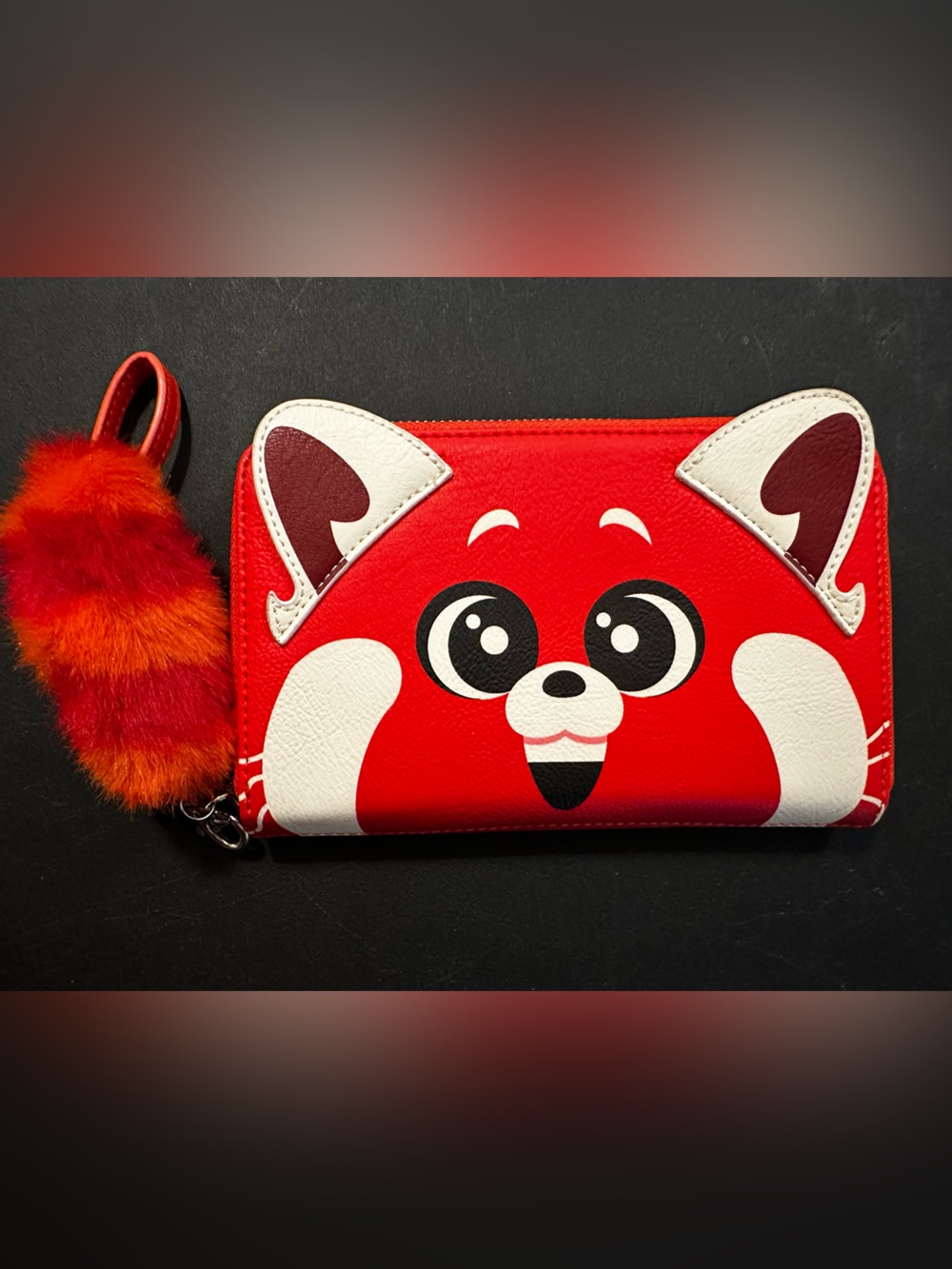 Loungefly Red Fox Zip Wallet with Orange-Red Pom Pom